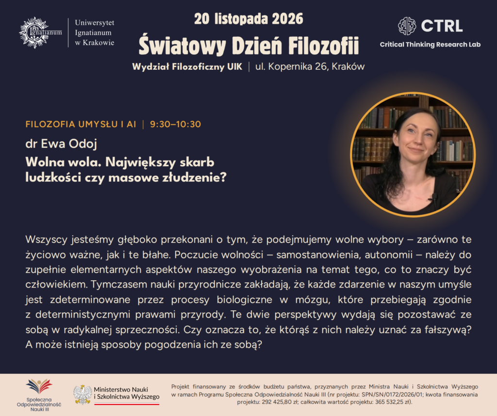 Filozofia umysłu i AI na Światowym Dniu Filozofii